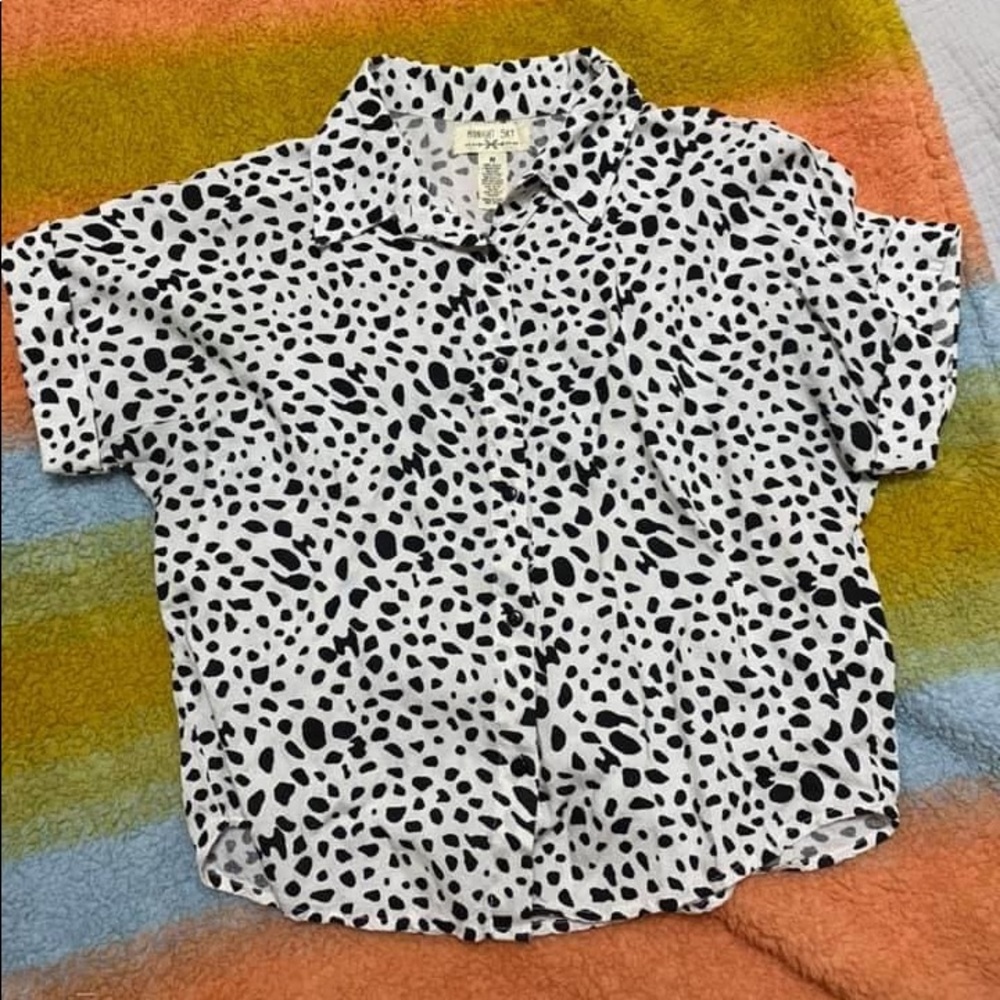 Printed Button Up Blouse 🍷
